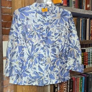 Ruby Rd. Shimmer/Pearl Button Down Top